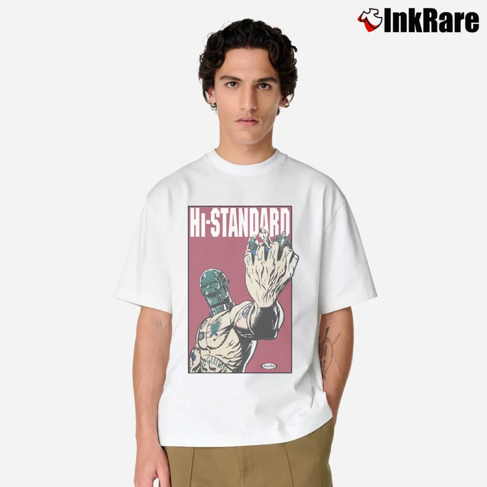 Men’s Vintage 90s Hi Standard Classic T-Shirt in white | Soft, Breathable Everyday Wear