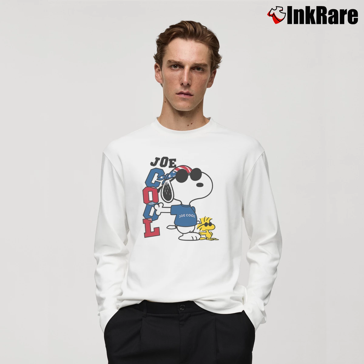 Vintage 90s Joe Cool Snoopy Men’s Long-Sleeve Tee in white – Versatile Layering Men’s Vintage 90s Joe Cool Snoopy Long-Sleeve Shirt in white | Sleek, Lightweight, Year-Round Wear