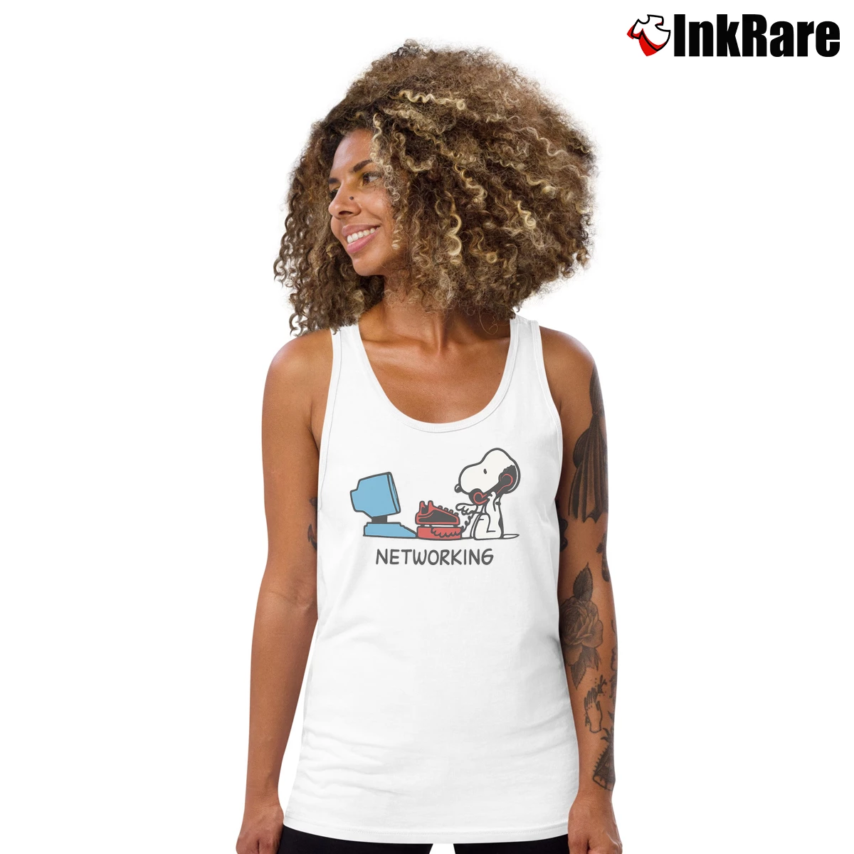 Vintage 90s Peanuts Snoopy Comic Women’s Essential Tank in white – Summer Ready Women’s Vintage 90s Peanuts Snoopy Comic Tank Top in white | Lightweight, Movement-Friendly