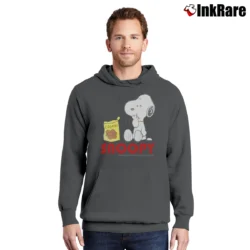 Men’s Vintage 90s Peanuts Snoopy Cookies Pullover Hoodie in charcoal | Cozy, Durable, Modern Fit