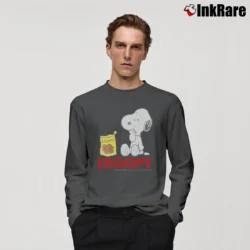Men’s Vintage 90s Peanuts Snoopy Cookies Long-Sleeve Shirt in charcoal | Sleek, Lightweight, Year-Round Wear