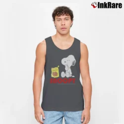 Men’s Vintage 90s Peanuts Snoopy Cookies Tank Top in charcoal | Breathable, Active-Friendly Design