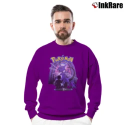 Men’s Vintage 90s Pokemon Movie Promo Mewtwo Training Is Over Crewneck Sweatshirt in purple | Cozy Fabric, Clean Style