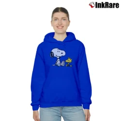 Women’s Vintage 90s Snoopy And Woodstock Peanuts Graphic Cozy Hoodie in royal blue | Warm, Structured, Stylish