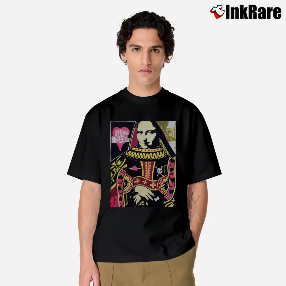 Men’s Vintage Alice in Chains 1993 Queen of Hearts Classic T-Shirt in black | Soft, Breathable Everyday Wear