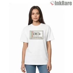 Vintage Beastie Boys Pauls Boutique Cassette Shirt on white short sleeve shirt for women graphic tee