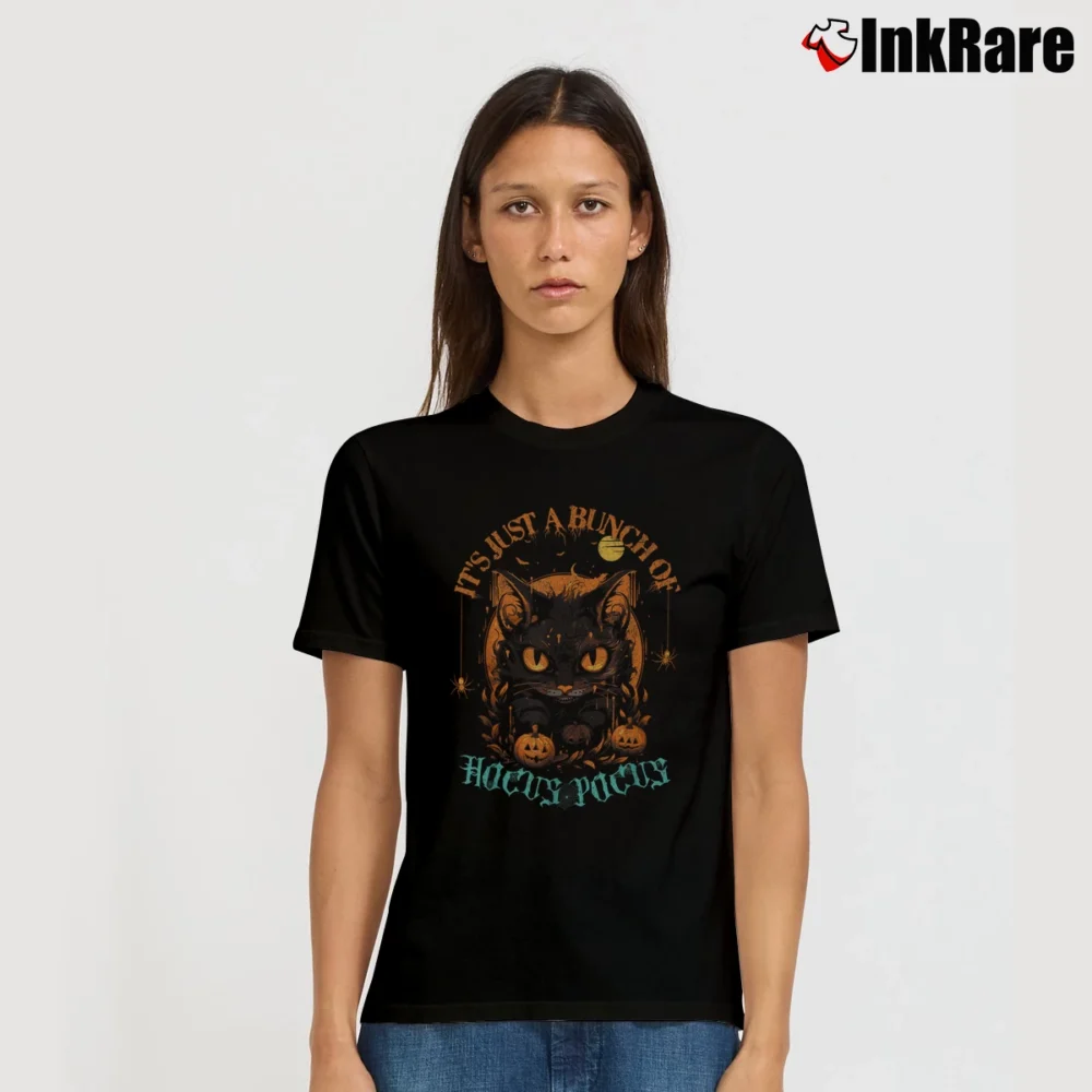 Women’s Vintage Black Cat Hocus Pocus Halloween T-Shirt in black | Soft, Flattering Fit