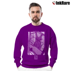Men’s Vintage Cat Wants In Funny Stuart Katt Crewneck Sweatshirt in purple | Cozy Fabric, Clean Style