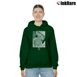Women’s Vintage Cat Wants Out Funny Stuart Katt Cozy Hoodie in forest green | Warm, Structured, Stylish