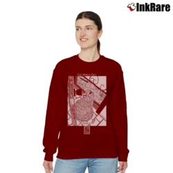 Women’s Vintage Cat Wants Out Funny Stuart Katt Relaxed Sweatshirt in maroon | Soft, Laid-Back Vibe