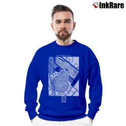 Men’s Vintage Cat Wants Out Funny Stuart Katt Crewneck Sweatshirt in royal blue | Cozy Fabric, Clean Style