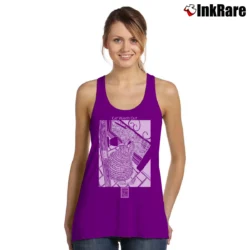 Women’s Vintage Cat Wants Out Funny Stuart Katt Tank Top in purple | Lightweight, Movement-Friendly