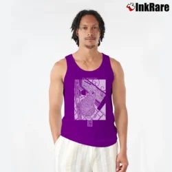 Men’s Vintage Cat Wants Out Funny Stuart Katt Tank Top in purple | Breathable, Active-Friendly Design