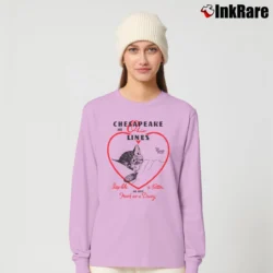 Women’s Vintage Chessie Cat Chesapeake Ohio Railway NOS Graphic Long-Sleeve Top in light pink | Sleek, Versatile, All-Season
