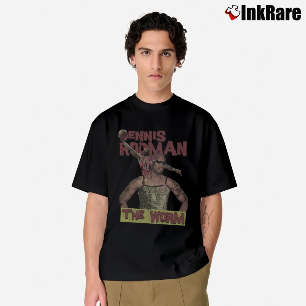 Men’s vintage dennis rodman the worm for NBA Retro and Bulls Fans Classic T-Shirt in black | Soft, Breathable Everyday Wear
