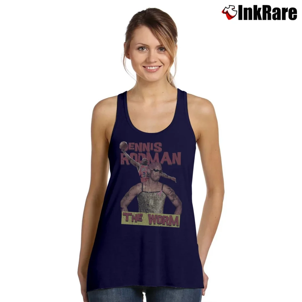 Women’s vintage dennis rodman the worm for NBA Retro and Bulls Fans Tank Top in navy | Lightweight, Movement-Friendly
