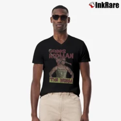 Men’s vintage dennis rodman the worm for NBA Retro and Bulls Fans V-Neck Tee in black | Sharp, Breathable, Everyday Staple