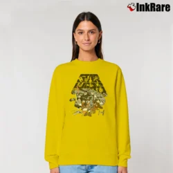 Women’s Vintage Disney Star War Mickey And Friends Relaxed Sweatshirt in yellow | Soft, Laid-Back Vibe