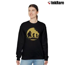Women’s Vintage Dragon Ball Z Goku Krillin Master Roshi Trio Relaxed Sweatshirt in black | Soft, Laid-Back Vibe