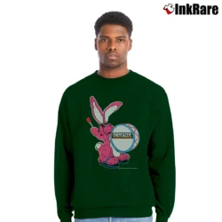 Men’s Vintage Energizer Bunny Graphic Nothing Last Longer Crewneck Sweatshirt in forest green | Cozy Fabric, Clean Style