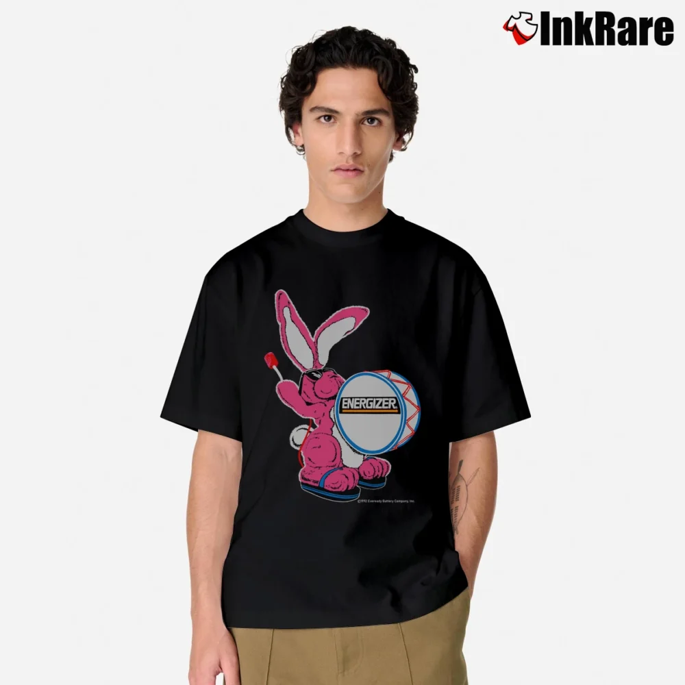 Men’s Vintage Energizer Bunny Graphic Nothing Last Longer Classic T-Shirt in black | Soft, Breathable Everyday Wear