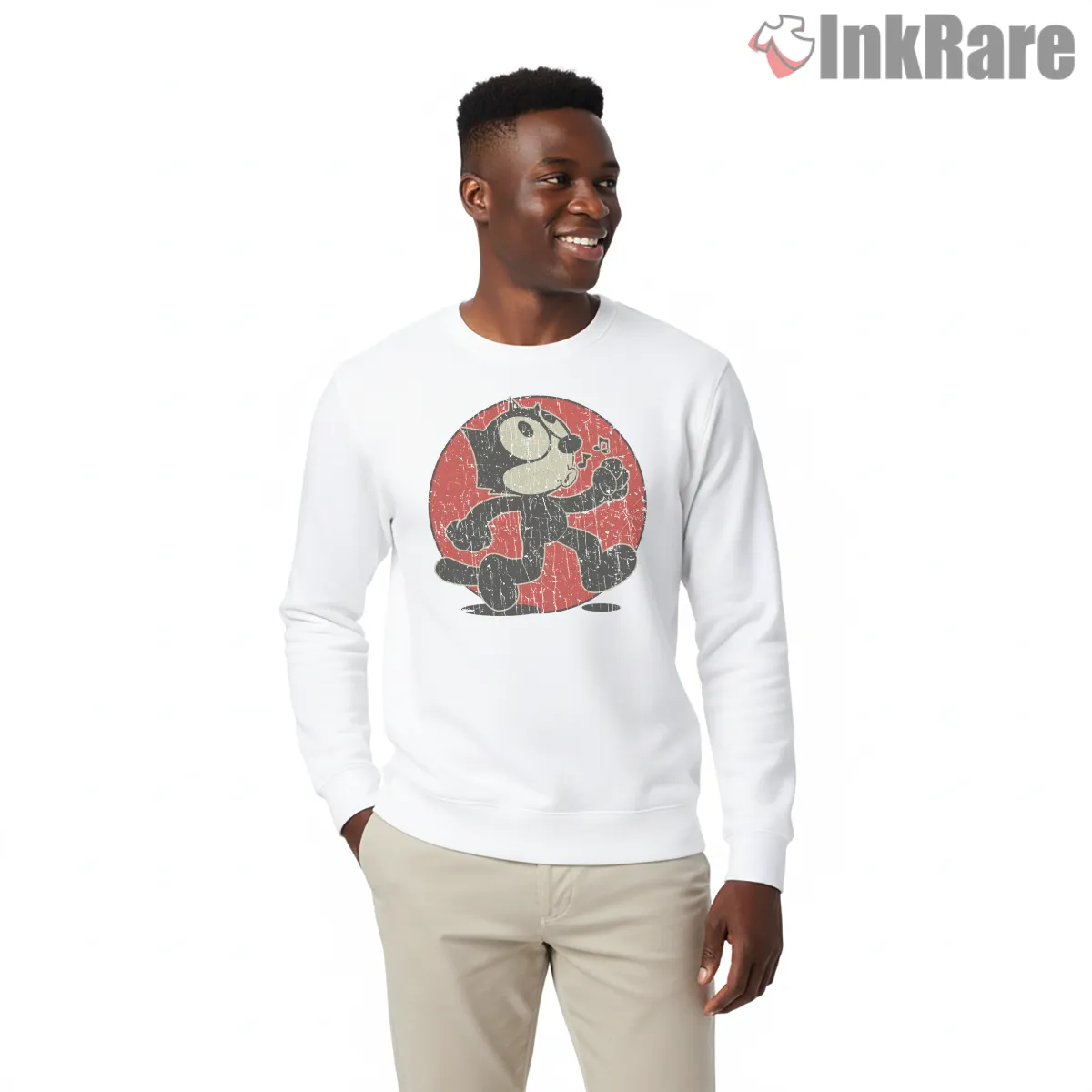 Vintage Felix The Cat Bold Red Circle Shirt on graphic shirt for men graphic tee