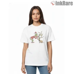 Vintage Grinch And Max Dog Lover Christmas Shirt on white short sleeve shirt for women graphic tee