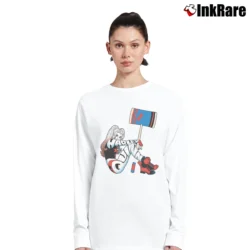 Women’s Vintage Harley Quinn Graphic Long-Sleeve Top in white | Sleek, Versatile, All-Season