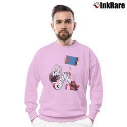 Men’s Vintage Harley Quinn Graphic Crewneck Sweatshirt in light pink | Cozy Fabric, Clean Style