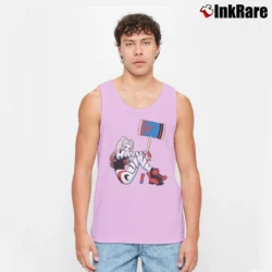 Men’s Vintage Harley Quinn Graphic Tank Top in light pink | Breathable, Active-Friendly Design