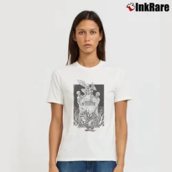 Women’s Vintage Here Lies Beetlejuice T-Shirt in white | Soft, Flattering Fit