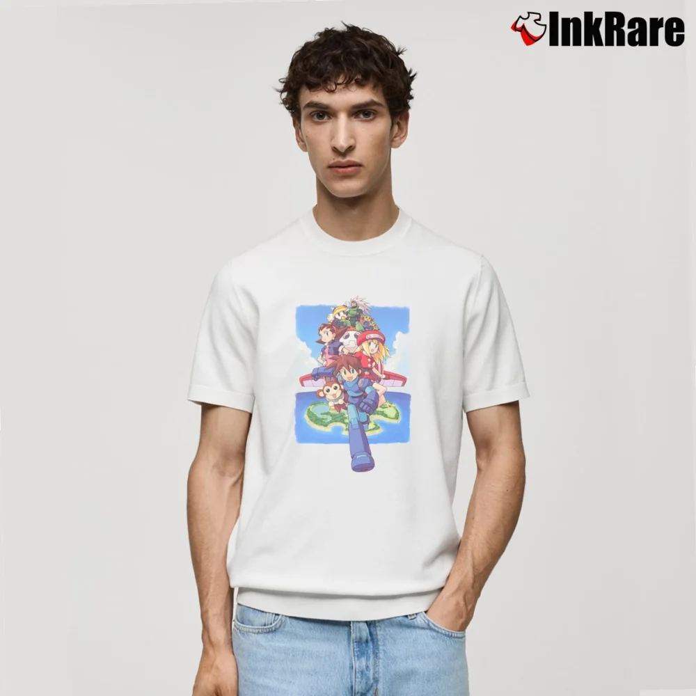 Men’s Vintage Mega Man Legends Classic T-Shirt in white | Soft, Breathable Everyday Wear