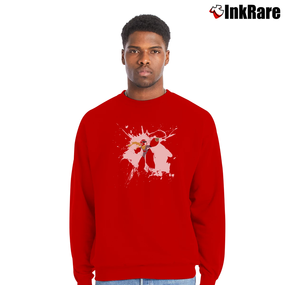 Men’s Vintage Mega Man Proto Man Crewneck Sweatshirt in red | Cozy Fabric, Clean Style
