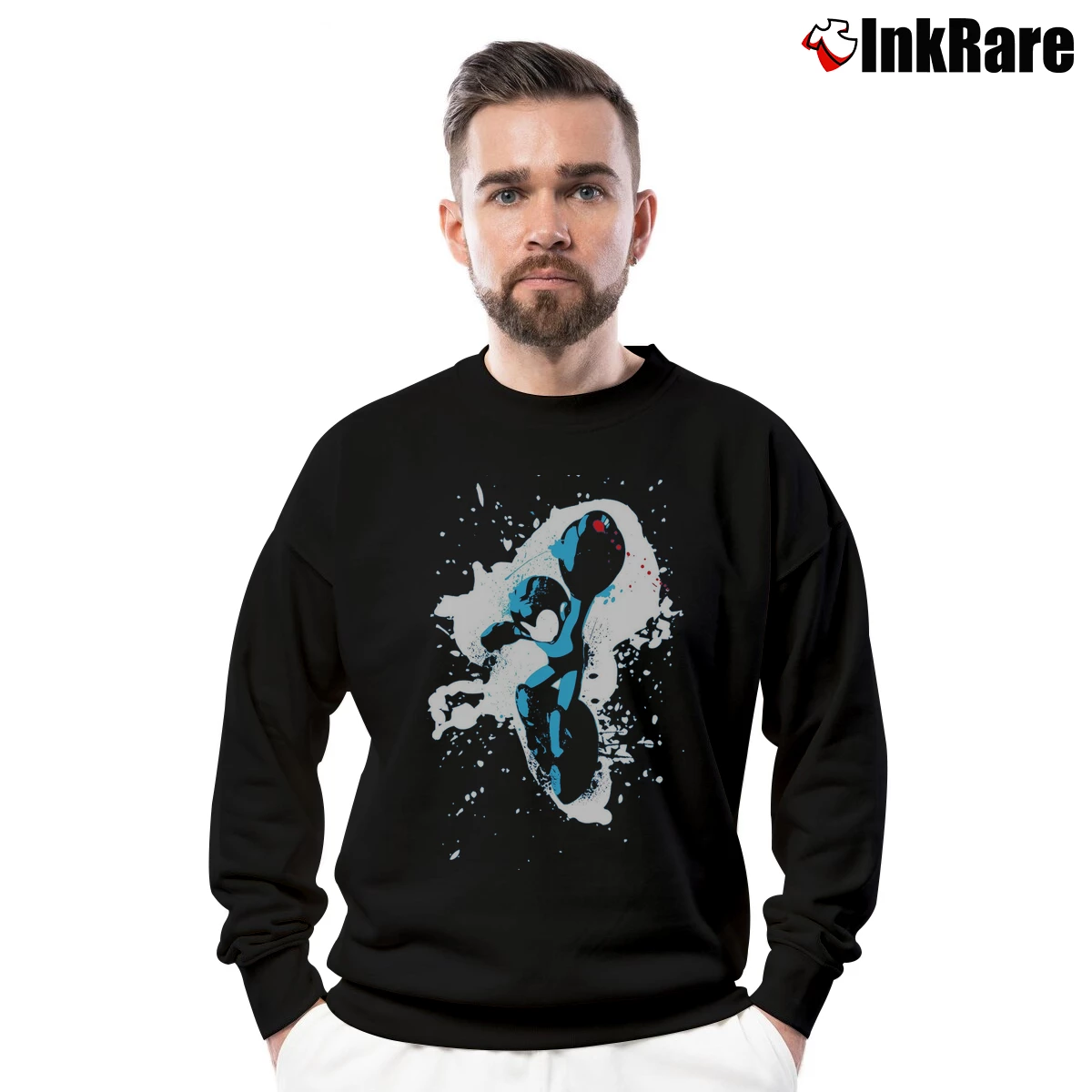 Men’s Vintage Mega Man X Crewneck Sweatshirt in black | Cozy Fabric, Clean Style