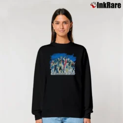 Women’s Vintage Mobile Suit Gundam Wing Relaxed Sweatshirt in black | Soft, Laid-Back Vibe