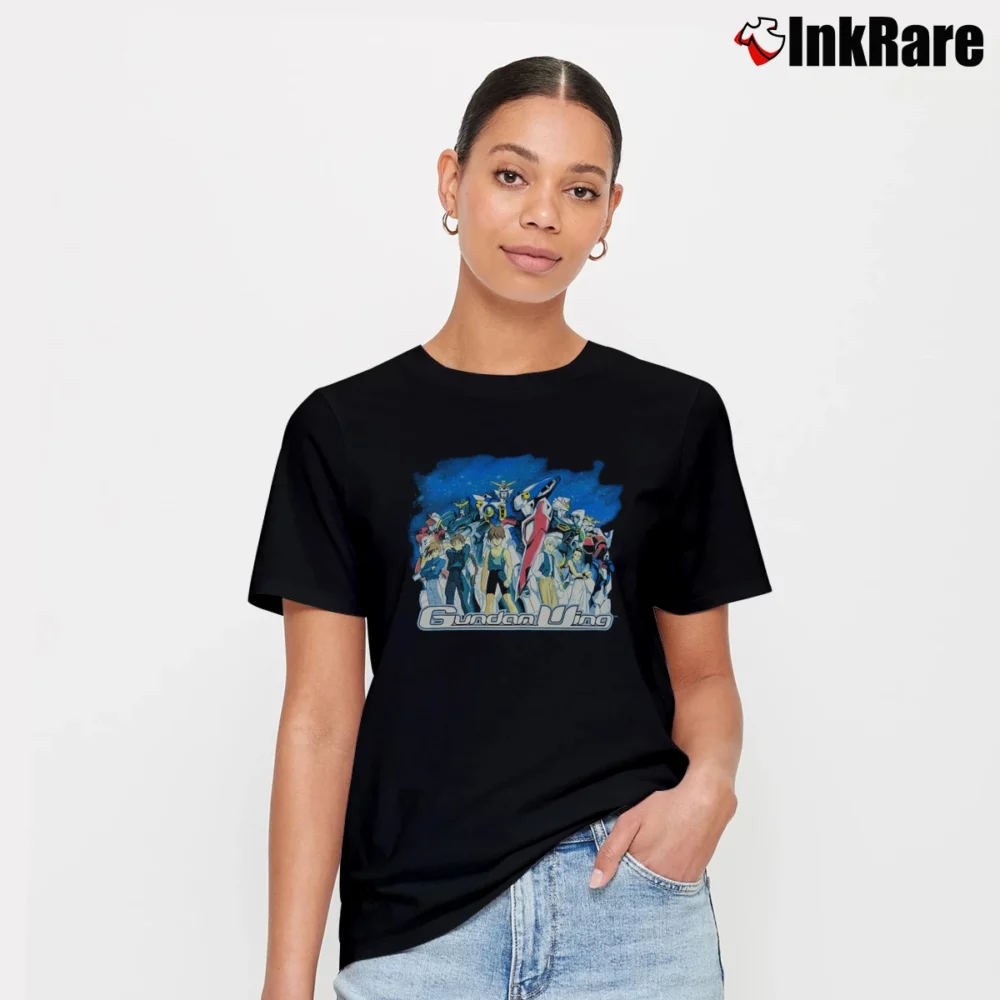 Women’s Vintage Mobile Suit Gundam Wing Signature T-Shirt in black | Soft, Flattering Fit