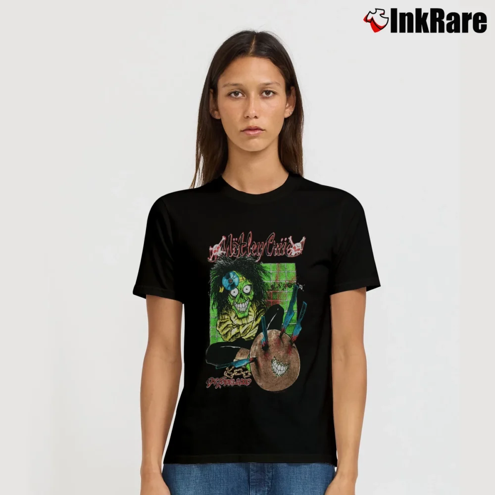 Women’s Vintage Motley Crue Dr Feel Good Pushead 1989 - 90 Rare T-Shirt in black | Soft, Flattering Fit