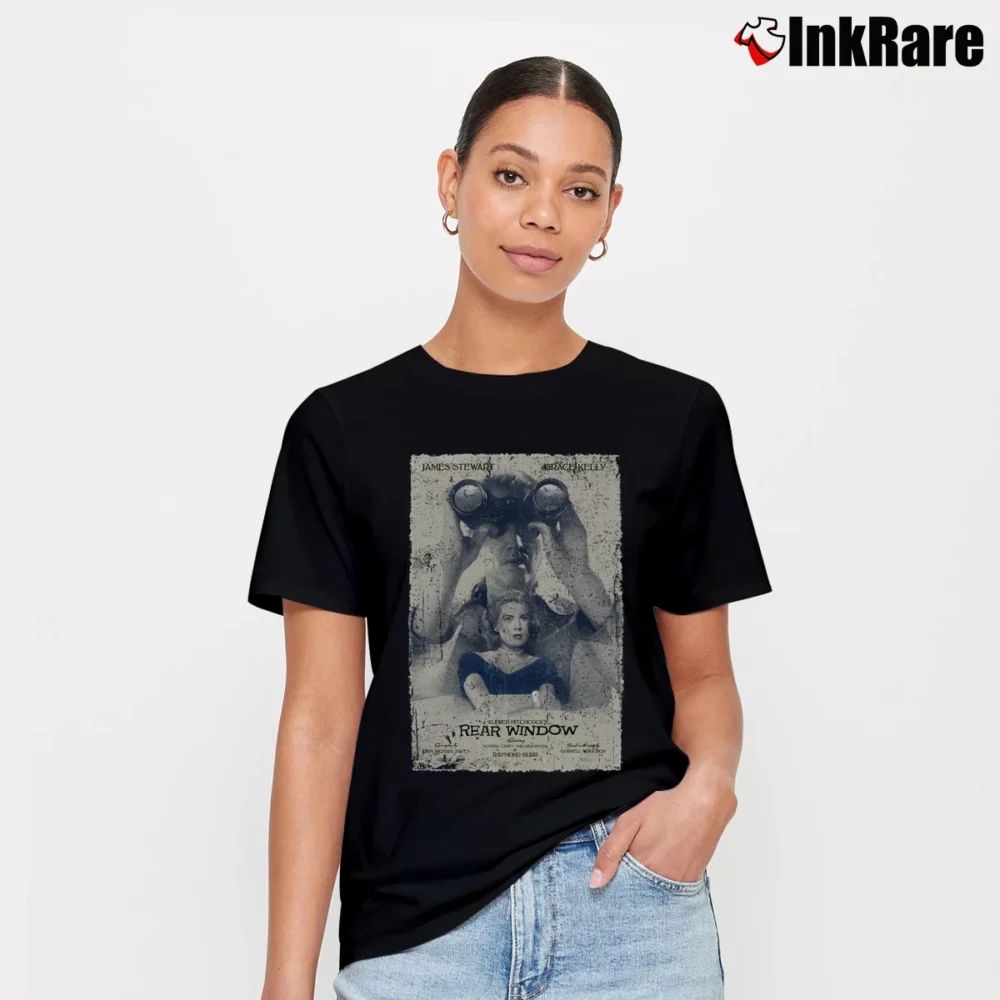 Women’s Vintage Movie Poster Rear Window Signature T-Shirt in black | Soft, Flattering Fit