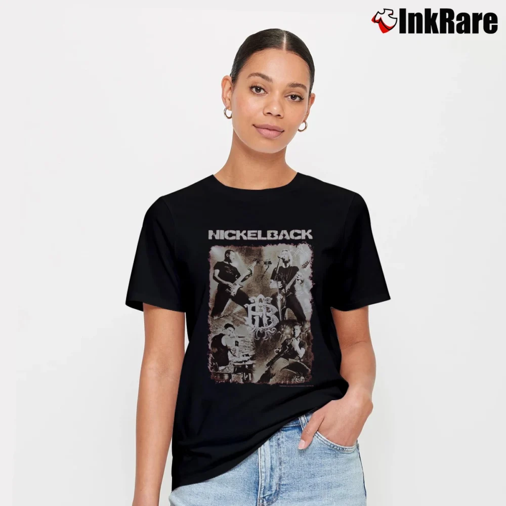 Women’s Vintage Nickelback Band Photo T-Shirt in black | Soft, Flattering Fit