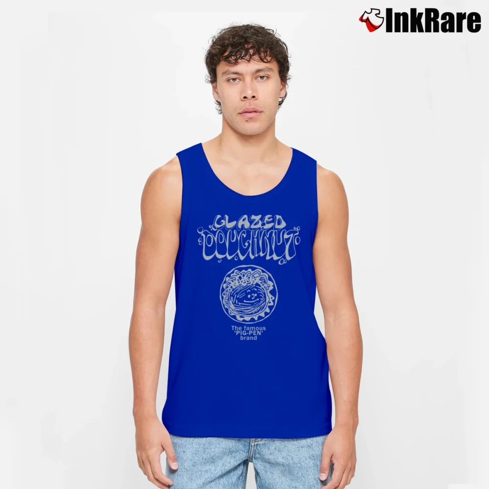 Men’s Vintage Peanuts The Famous Pig - Pen Brand Tank Top in royal blue | Breathable, Active-Friendly Design