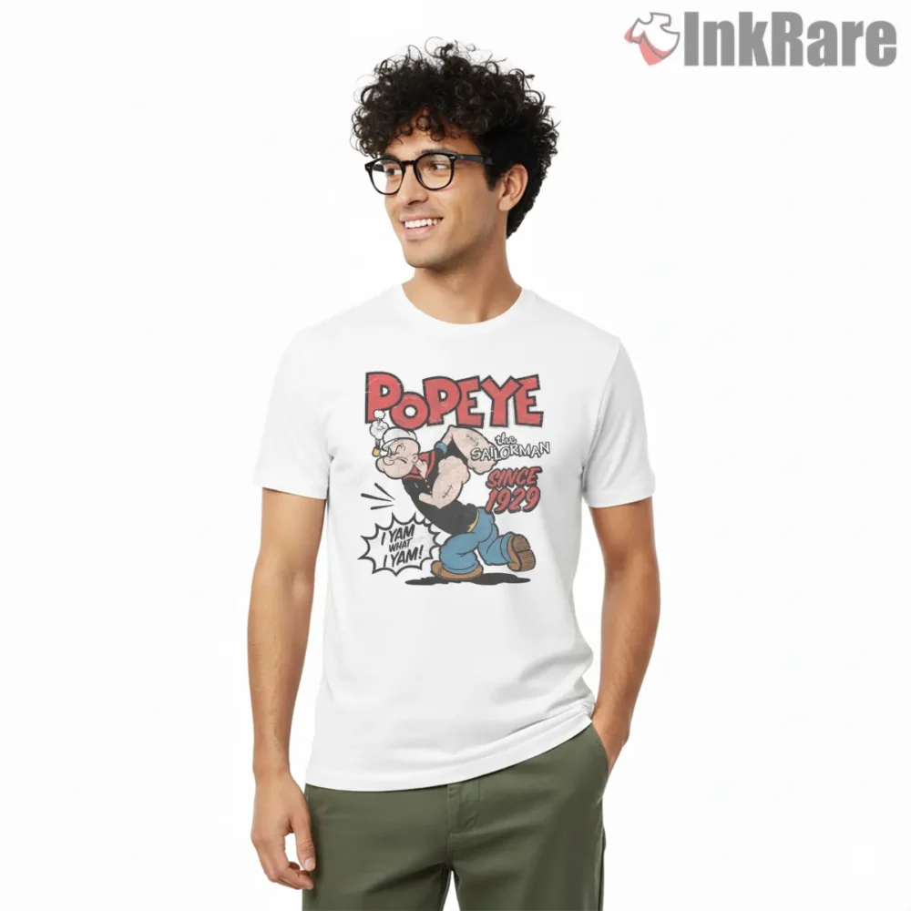Vintage Popeye The Sailorman Since 1929 Shirt on white short sleeve shirt for men graphic tee