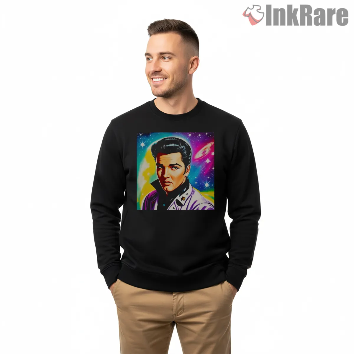 Vintage Retro Elvis Presley Cosmic Galaxy Shirt on graphic shirt for men graphic tee