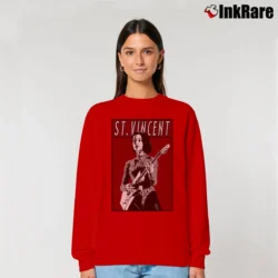 Women’s Vintage Retro St Vincent Relaxed Sweatshirt in red | Soft, Laid-Back Vibe