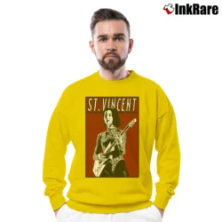 Men’s Vintage Retro St Vincent Crewneck Sweatshirt in yellow | Cozy Fabric, Clean Style