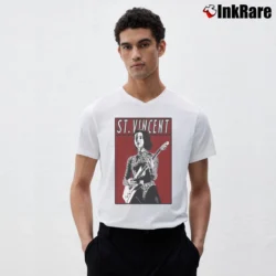 Men’s Vintage Retro St Vincent V-Neck Tee in white | Sharp, Breathable, Everyday Staple