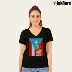 Women’s Vintage Roberto Clemente Baseball for Fans V-Neck Tee in black | Chic Neckline, Soft Texture