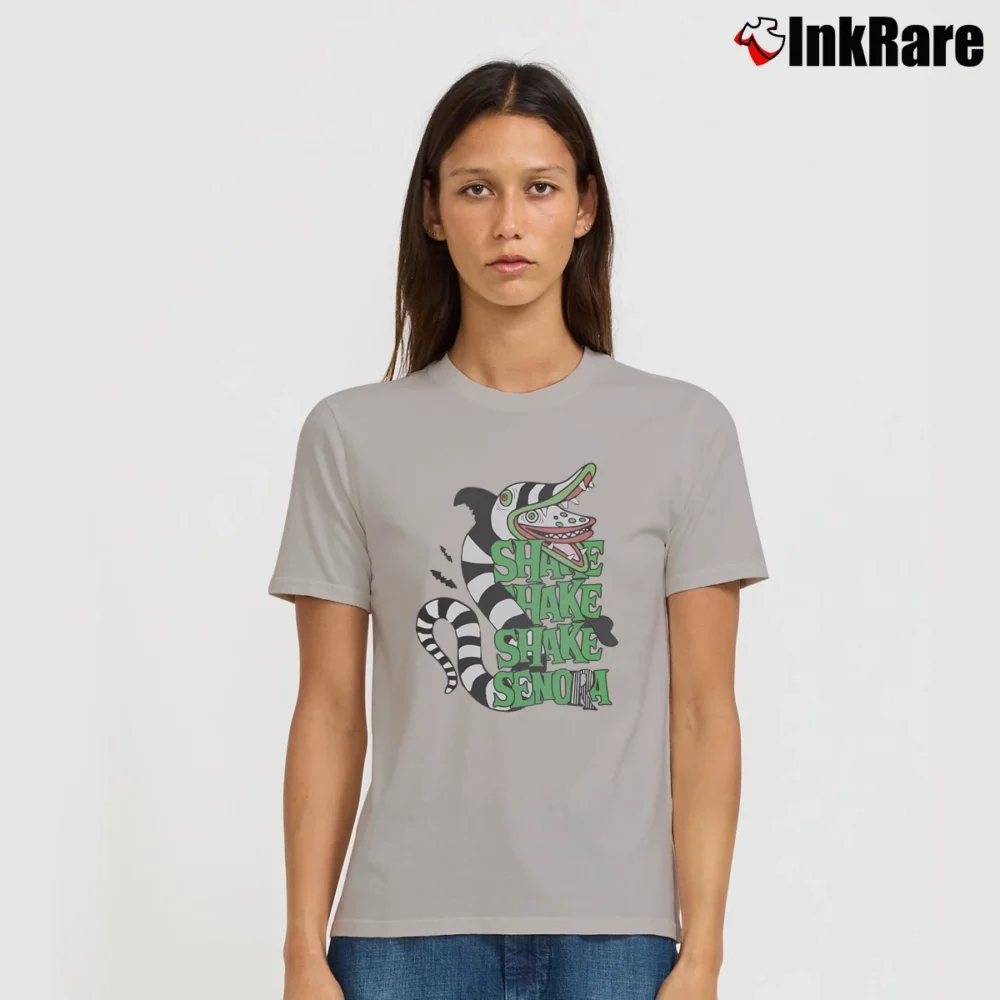 Women’s Vintage Shake Shake Shake Senora Beetlejuice T-Shirt in sport grey | Soft, Flattering Fit