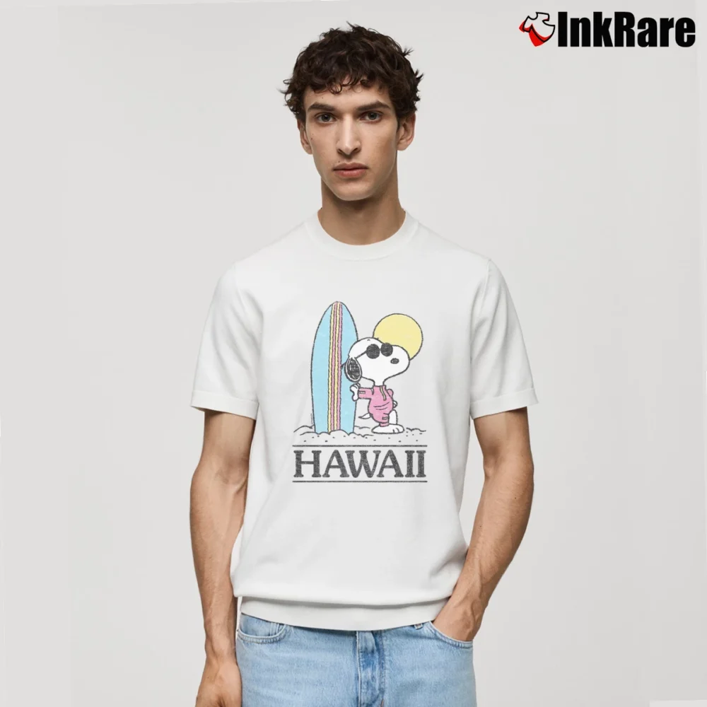 Men’s Vintage Snoopy Hawaii Surfing Classic T-Shirt in white | Soft, Breathable Everyday Wear