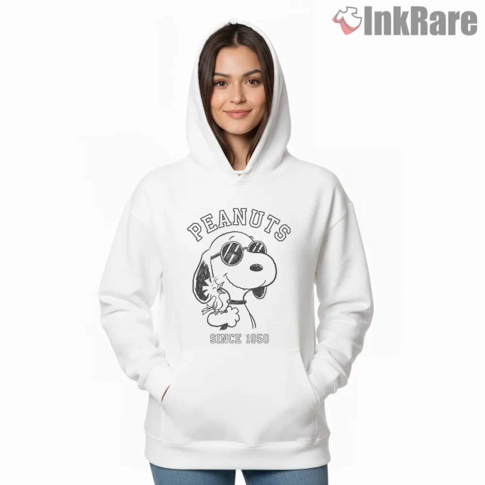 Vintage Snoopy Since 1950 Retro Shirt on white hoodie for women graphic tee