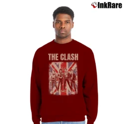 Men’s Vintage The Clash Crewneck Sweatshirt in maroon | Cozy Fabric, Clean Style